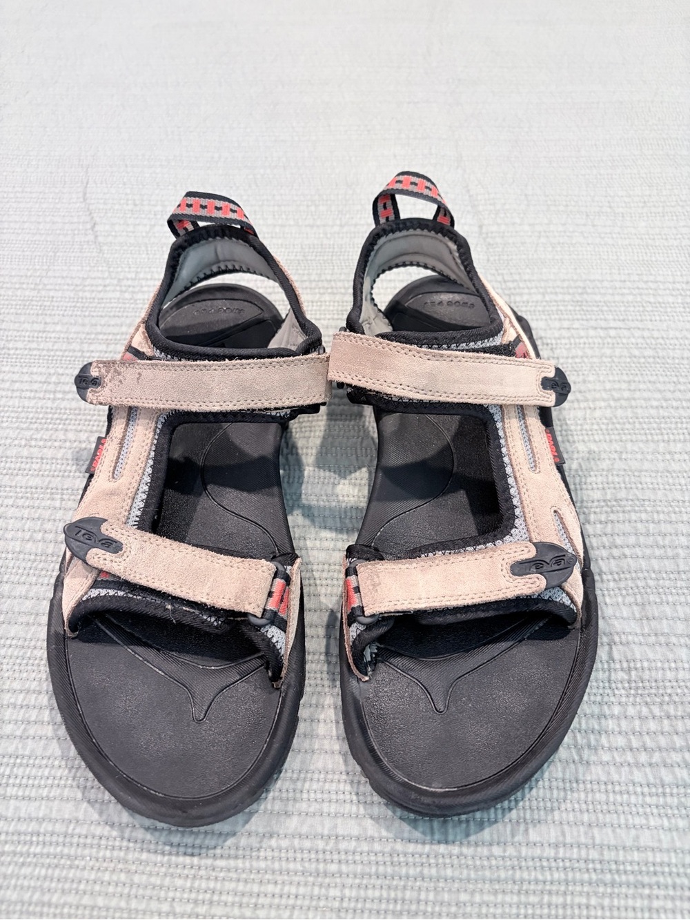 Teva Style 6801 Men’s Size 12 Suede Sport Hiking Sandals Tan Black